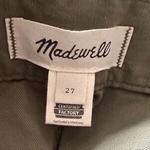 Madewell Wide Leg Cargo Pants in Olive Green